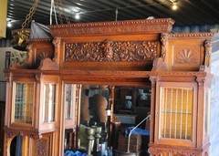 Antique Highly Carved Victorian Oak Sideboard – original finish