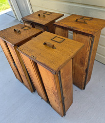 Library Bureau Sole Makers Tiger Oak File Cabinet Parts Side Back Tag Drawers