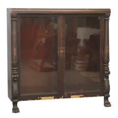 Empire Style Wood Claw Foot Enclosed Cabinet