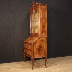 Large vintage display cabinet trumeau bureau bookcase furniture desk 1970s