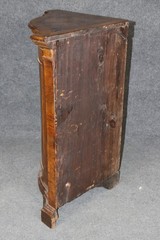 Fine Antique 1780s Italian Burled Walnut Primitive Corner Cabinet Rustic Lock