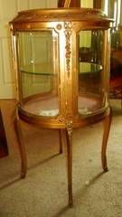 Vitrine Curio cabinet 1890’s gilt Louis XVI style belle Epoque- Matching pair
