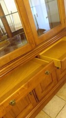 2-piece SOLID WOOD VINTAGE CHINA DISPLAY CABINET by Paddock