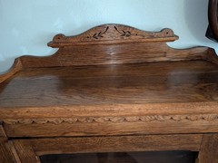 Merrill Farm Co. Bangor maine Oak Cabinet Hutch Cupboard Marked Very Rare 19th C