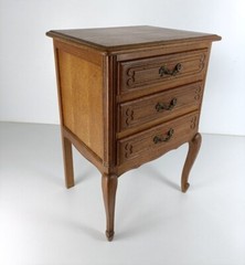 Louis XVI style Bedside End Table Cabinet Nightstand Wood Chest of Drawers 3 dra