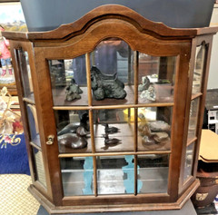 Vintage 1940-60s Tea Cupboard Cabinet With 2 Shelves & Lock Door, Wall Stackable