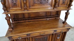 Large Antique French Renaissance Carved Sideboard Buffet Cabinet