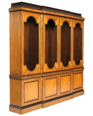 Large 4 Door Baker Campaign Satinwood Bookcase