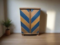 1960s Mid-Century Modern Wine & Liquor Bar Cabinet with Wine Fridge