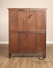 French Country Louis XV Style Vintage Oak China Display Cabinet