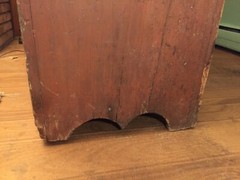 antique country painted cupboard cabinet primitive 1800 pine glass door hutch