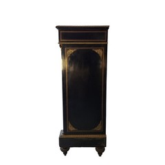 19th Century French Napoleon III Style Ebonized Cabinet Floral Inlay