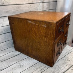 Vintage Six 6 Drawer Library Card Catalog Index File Cabinet Louisiana Purchase