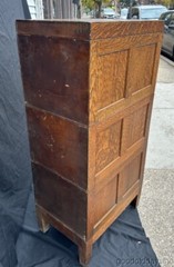 Beautiful Antique Paneled Oak File Cabinet Globe Sectional Stacking Cabinet 51″H