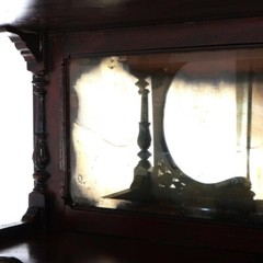 Antique Mahogany Two-Door & Two-Drawer Mirrored China Cabinet C1910