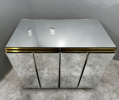 Post-Modern Mirrored Brass Credenza/Cabinet O.B. Solie for Ello Furniture, Italy