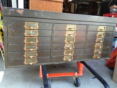🟢 SUPERB ANTIQUE – YAWMAN & ERBE 18 Drawer Metal cabinet RARE