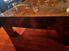 Vintage Mid Century Modern Burled Walnut Cocktail Coffee Table