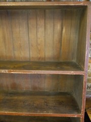 19th Century Red Wash Step Back Shelf