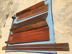 Antique Tambour Interior Door w Cabinet & Rails-Vintage Room Divider / Partition