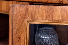 Antique French Louis Philippe Burl Wood Vitrine Cabinet