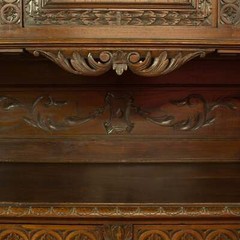 Antique Carved Breton Buffet Cabinet, French, Sideboard, Oak, Circa 1880