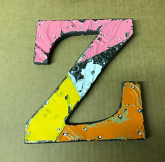 Decorative Salvaged Tin Ceiling 8″ Patchwork Mix Color Letter Z Metal 168-26B