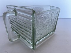 Rare Antique Vintage Large Original Poncet Glass Dry Scoop for Hoosier Cabinet