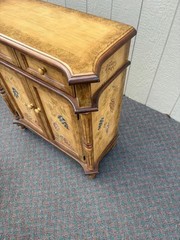67582 Hand-Painted Tuscan Style Console Cabinet with Fruit Motif