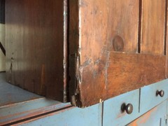 antique country panel wall cupboard hanging cabinet primitive box pine painted