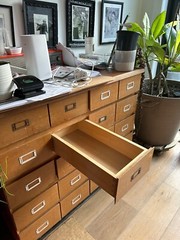 Vintage wooden drawers cabinet