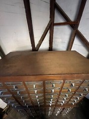 Library Card Catalogue Cabinet Large 72 drawer 1960s Antique Vintage Rare