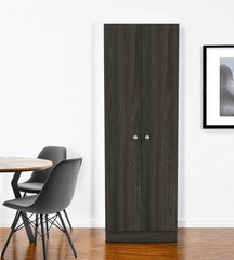 71″ Dark Brown Wood Pantry Or Storage Closet