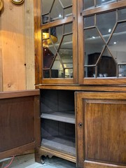 Georgian oak glazed corner cupboard