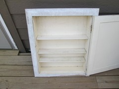 vtg medicine cabinet mirror 3 shelves sturdy good mirror and shelves