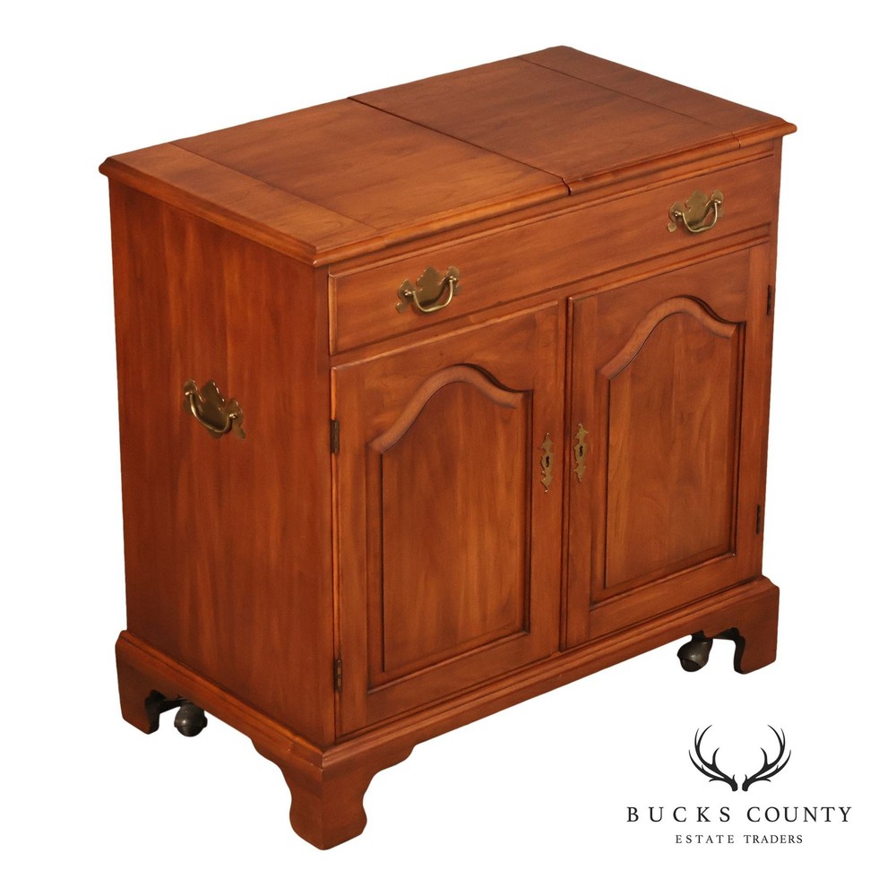 Henkel Harris Georgian Style Cherry Flip Top Server Cabinet