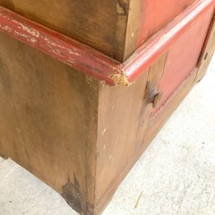 Antique Primitive Pine Farmhouse Cabinet Painted Country Cupboard Washstand