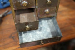 Antique Apothecary Cabinet Brass Watchmaker Industrial Drawer Organizer Vintage