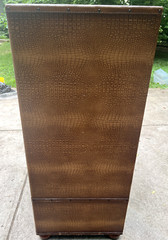 Vintage Alligator Cabinet Genuine Leather Entertainment Center Custom Made