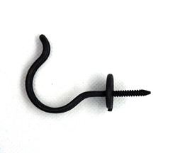 Antique style Hooks Black matt galvanised finish with attached fixing Pack 1/2/3