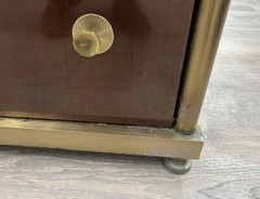 Brass and Walnut Frasier Etagere By Baker Laura Kirar Collection Shelf