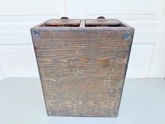 Antique Globe Wooden Index Card Catalog File Cabinet Oak 4 Drawer