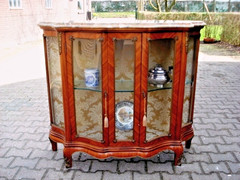 Showcase Sideboard Louis XVI French Antique Vitrine Marble Top 19th Century