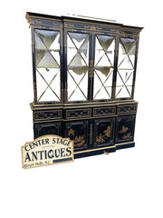 65944 Oriental KEN HILL Furniture Breakfront China Cabinet Curio with DESK