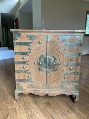 Oriental Vintage Cabinet with Brass Hardware.