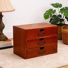 2-Stackable Apothecary Cabinet 3 Drawer Desk Organizer Vintage Library