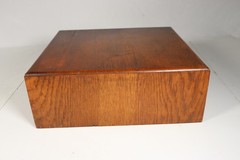VTG Oak Wood Card Catalog File Box 2 Drawer Industrial Office Storage