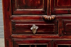 19th Century Chinese Kitchen Cabinet, Pantry or Cupboard With Fretwork Motif