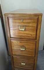 Vintage National Mt. Airy Solid Oak Wood 4-Drawer File Cabinet Mission Style