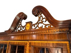 COUNCIL BANDED MAHOGANY INLAID CHINA CLOSET
